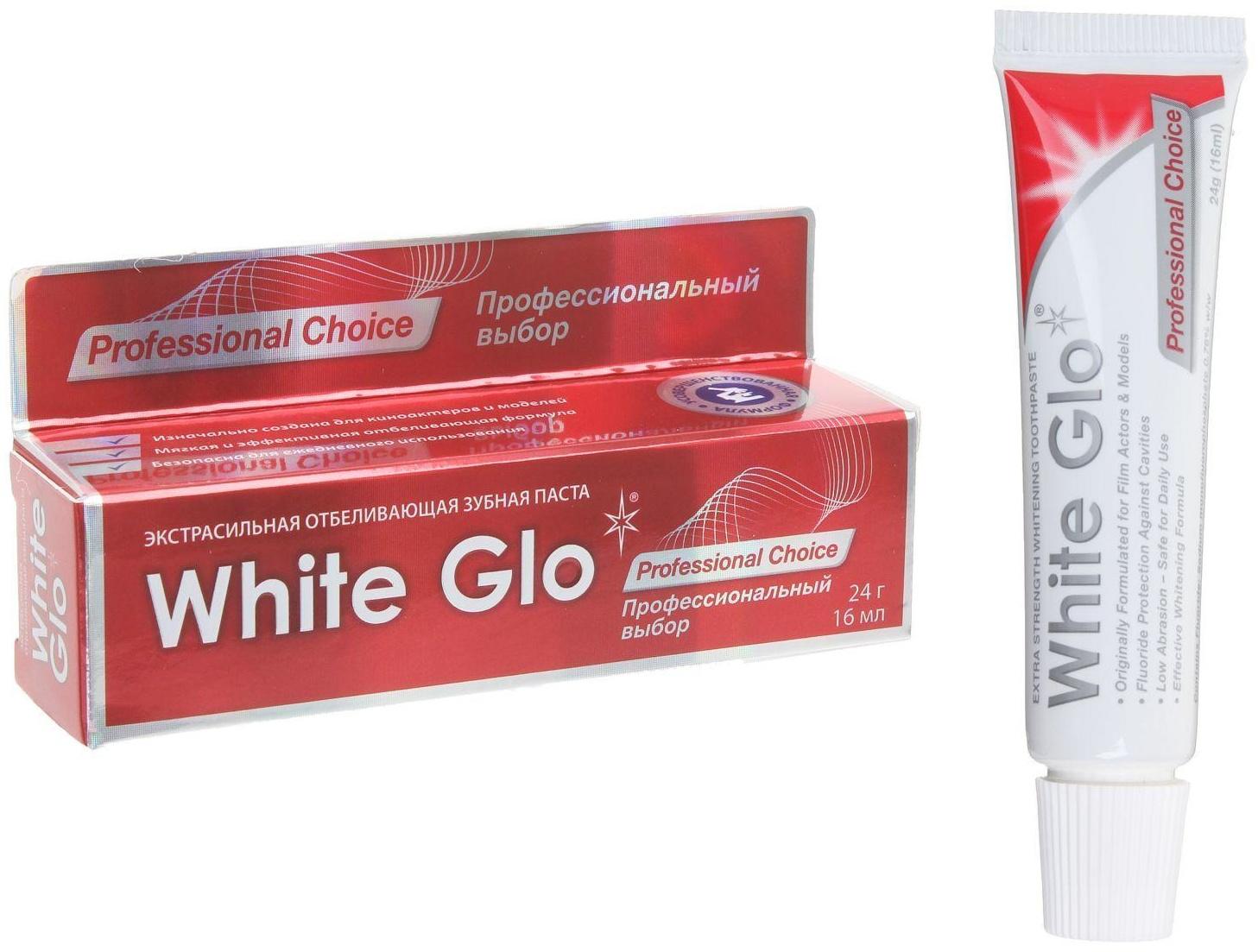 Отбеливающая зубная паста White Glo, «Профессиональный выбор», 24 г