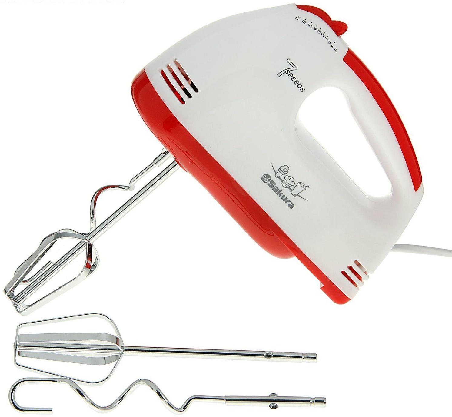 Миксер Sakura SA-6313R, ручной, 150 Вт, 7 скоростей