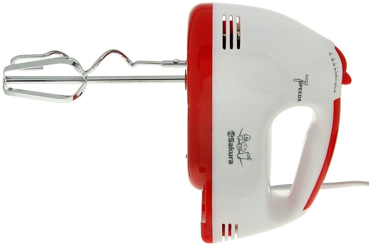 Миксер Sakura SA-6313R, ручной, 150 Вт, 7 скоростей