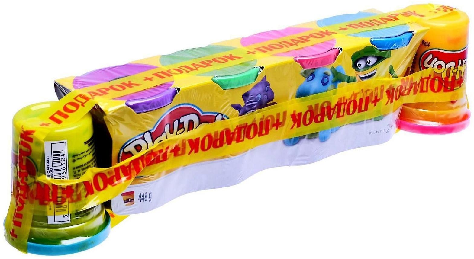 Пластилин для лепки, набор 4 баночки, МИКС