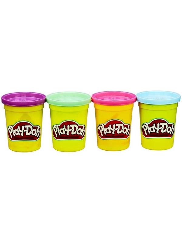 Пластилин для лепки, набор 4 баночки, МИКС