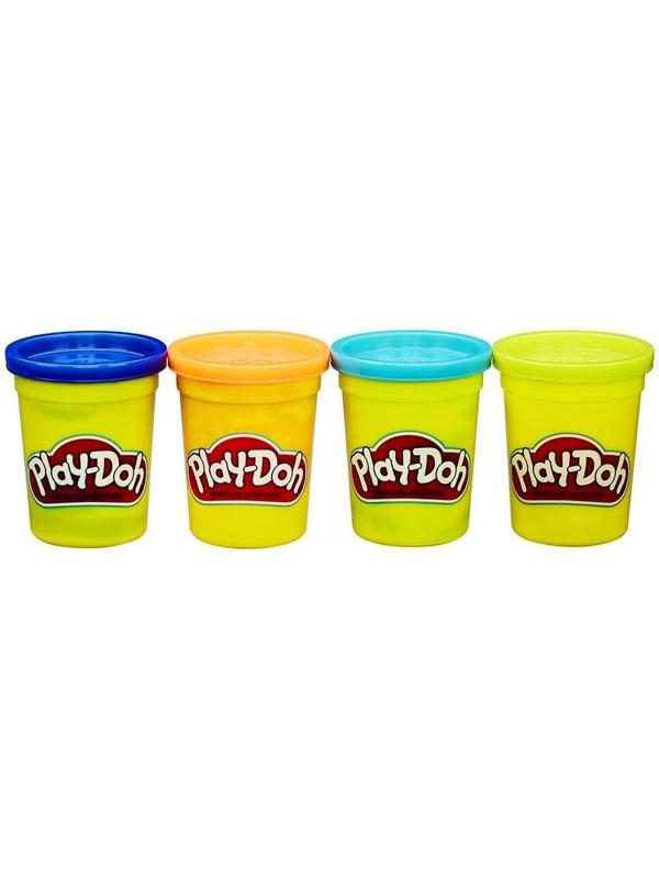 Пластилин для лепки, набор 4 баночки, МИКС