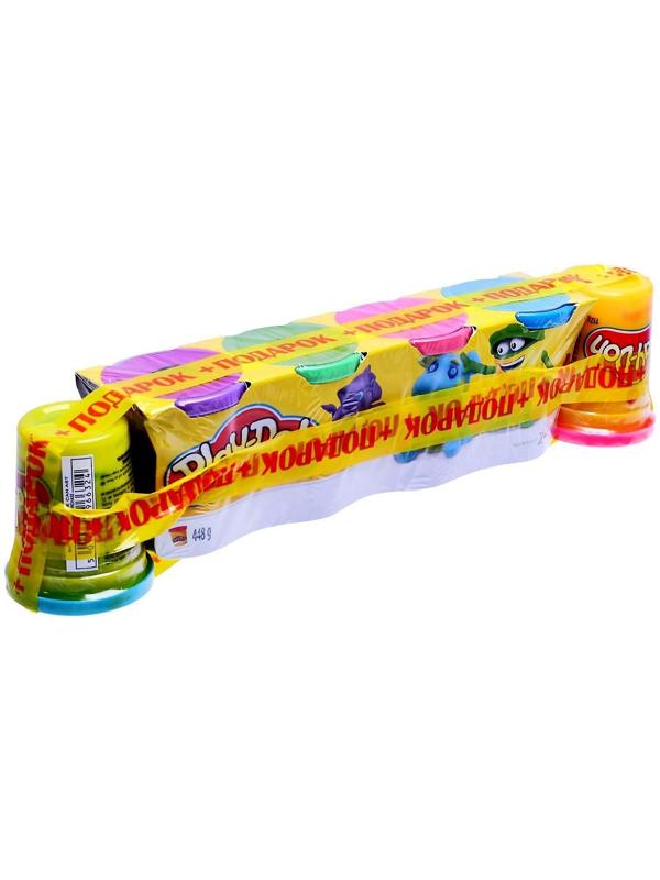 Пластилин для лепки, набор 4 баночки, МИКС