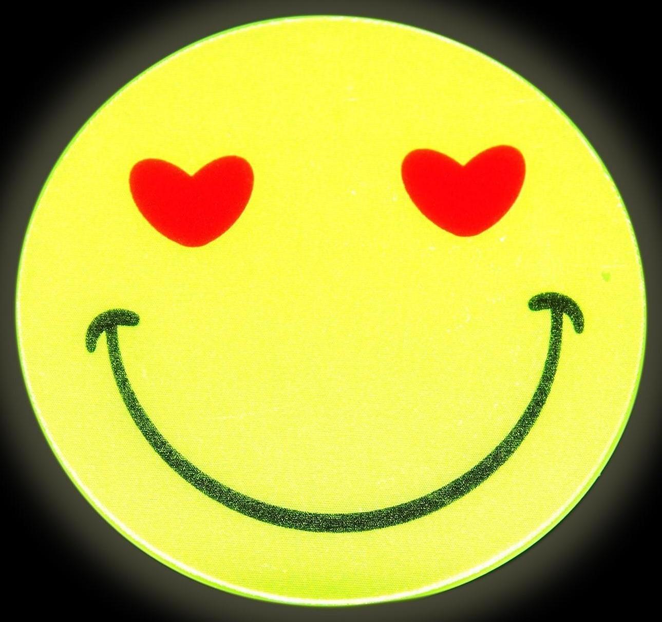 Светоотражающие наклейки «Смайлик», d = 5 см, 4 шт на листе, цвет жёлтый