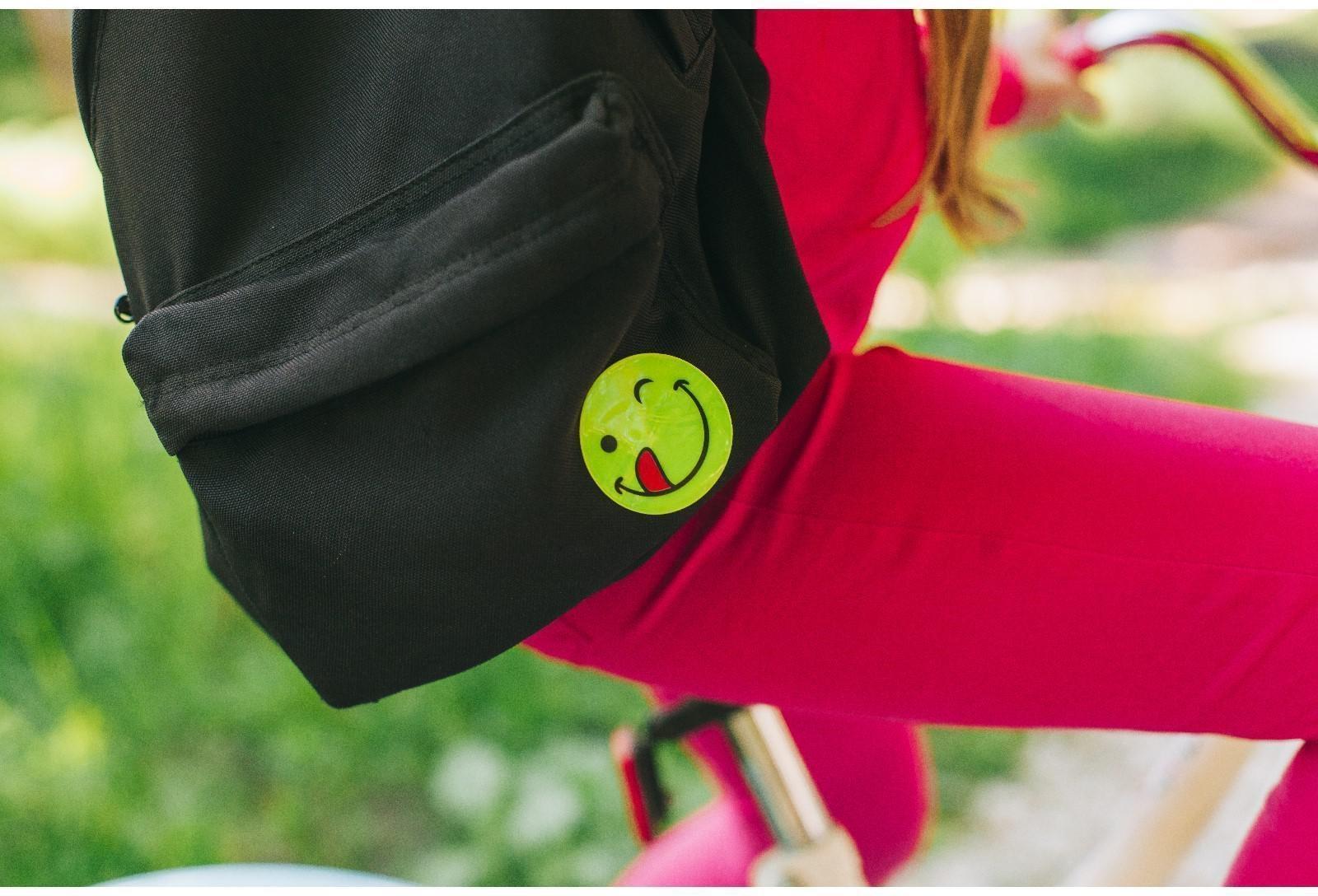 Светоотражающие наклейки «Смайлик», d = 5 см, 4 шт на листе, цвет жёлтый