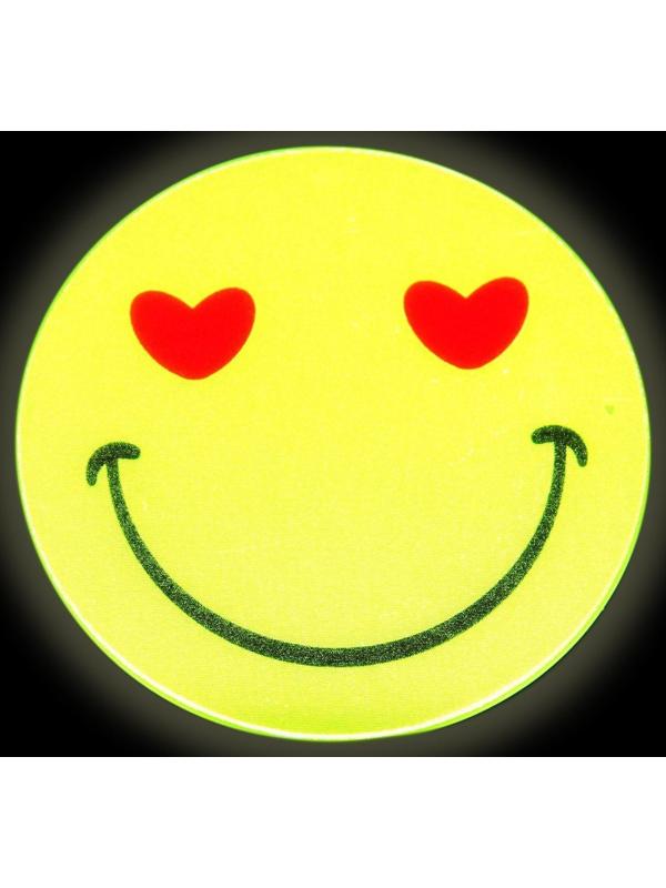 Светоотражающие наклейки «Смайлик», d = 5 см, 4 шт на листе, цвет жёлтый