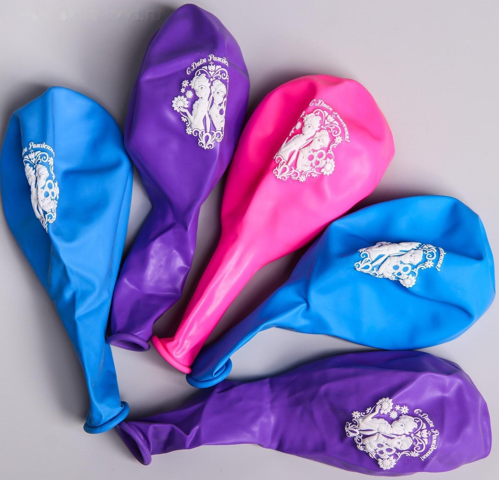 Воздушные шары «С Днем Рождения», Холодное сердце, 5 шт., 12