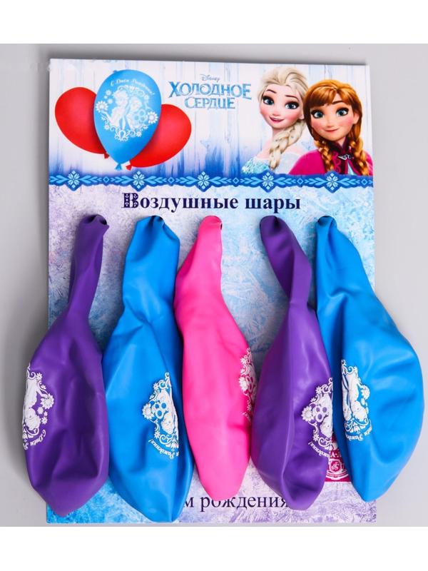 Воздушные шары «С Днем Рождения», Холодное сердце, 5 шт., 12