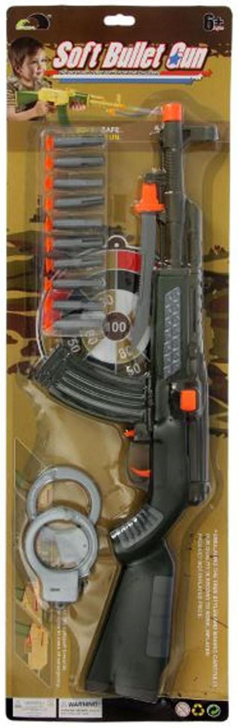 Набор военного «Задержание», наручники, автомат, стреляет присосками