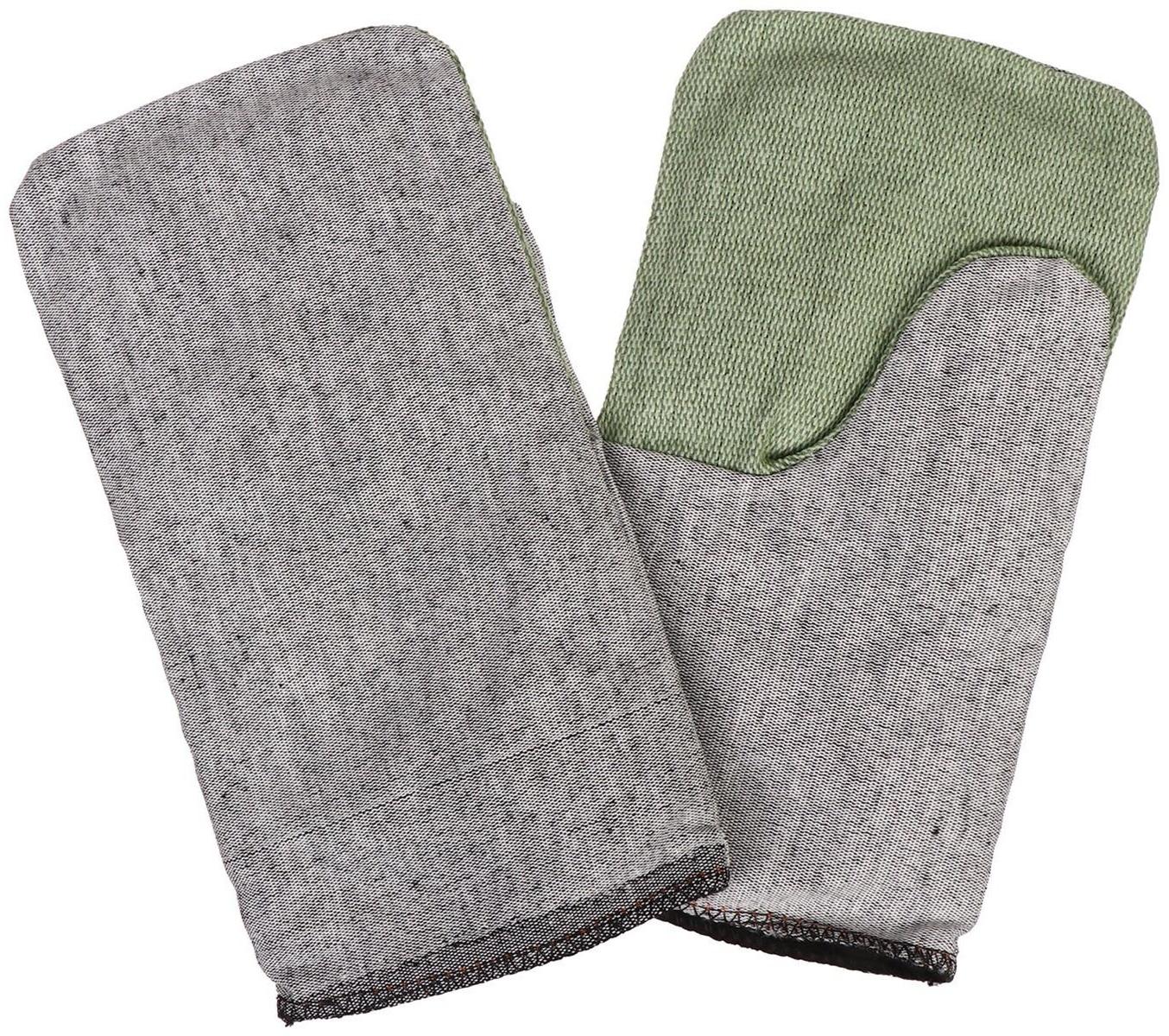 Рукавицы утеплённые, наладонник брезент ОП 420 г, утеплитель ватин, серые