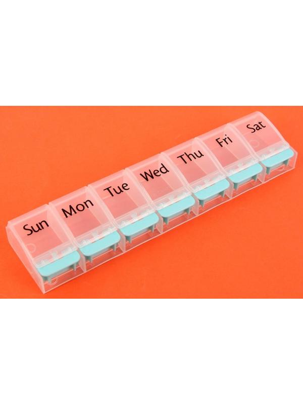 Таблетница «Неделька», английские буквы, 7 секций, цвет МИКС