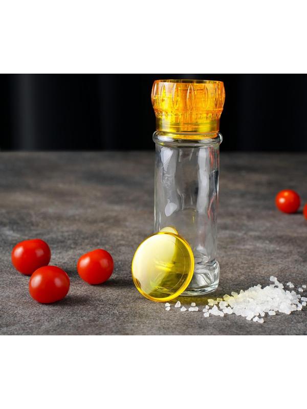 Мельница, пластиковый механизм, 115 мл (45-80 гр), цвет жёлтый