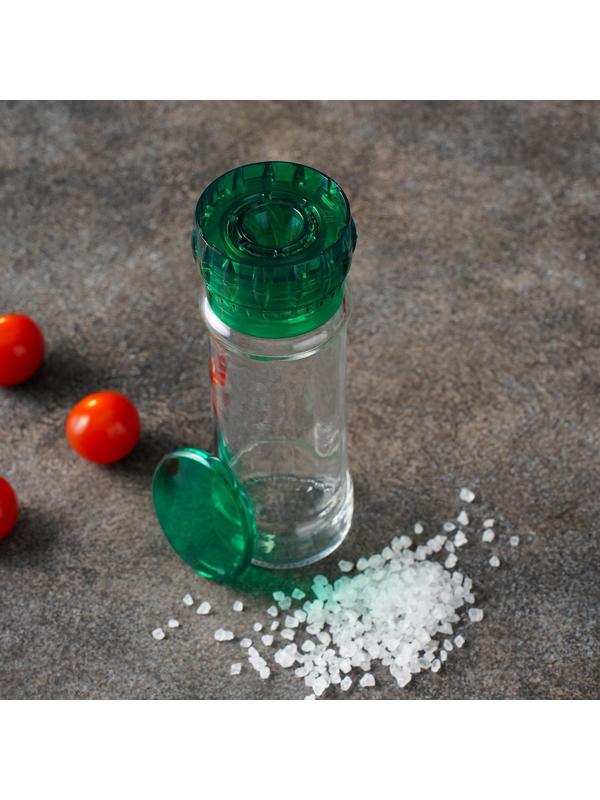 Мельница, пластиковый механизм, 115 мл (45-80 гр), цвет зелёный