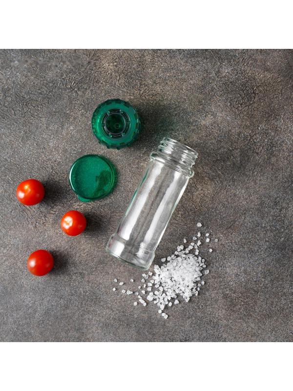 Мельница, пластиковый механизм, 115 мл (45-80 гр), цвет зелёный