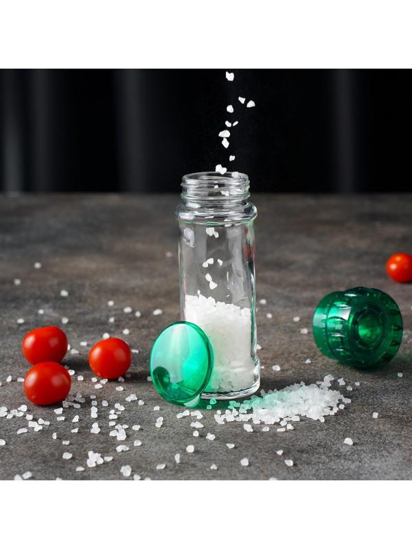 Мельница, пластиковый механизм, 115 мл (45-80 гр), цвет зелёный