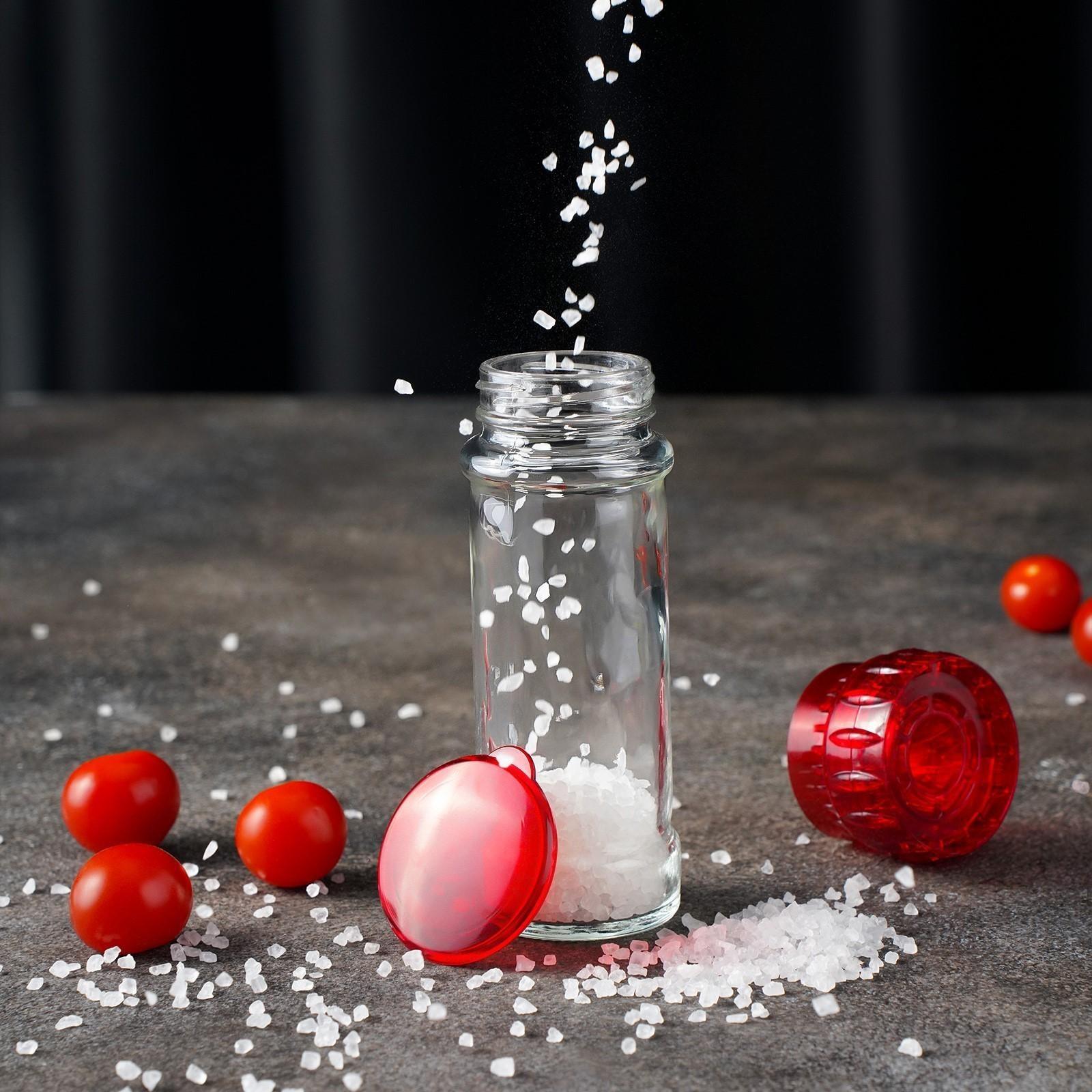 Мельница, пластиковый механизм, 115 мл (45-80 гр), цвет красный