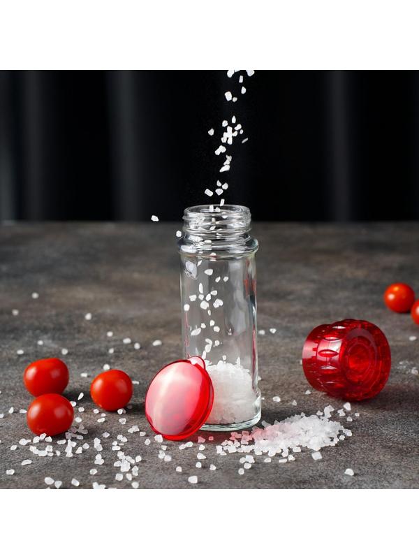 Мельница, пластиковый механизм, 115 мл (45-80 гр), цвет красный