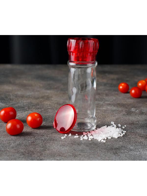 Мельница, пластиковый механизм, 115 мл (45-80 гр), цвет красный