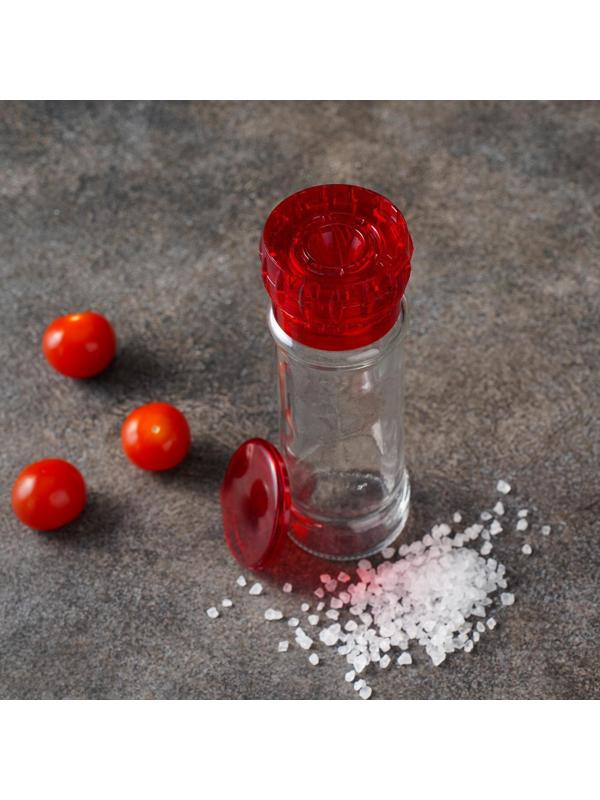 Мельница, пластиковый механизм, 115 мл (45-80 гр), цвет красный