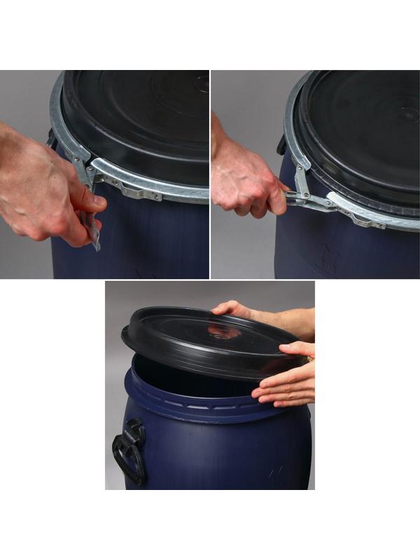 Фляга пищевая, 65 л, горловина 26 см, синяя, Open Top