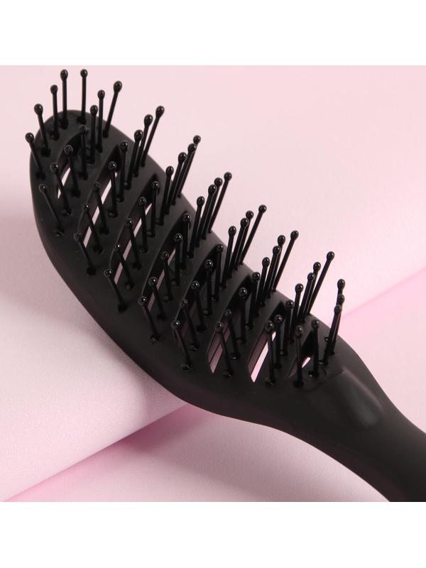 Расчёска массажная, вентилируемая, 4 × 24 см, цвет чёрный