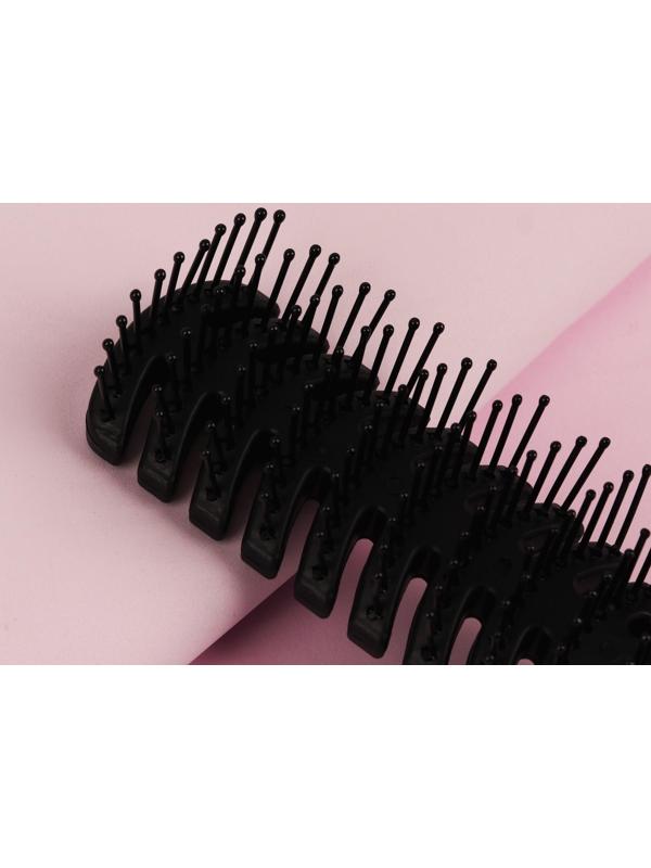 Расчёска массажная, вентилируемая, 4,5 × 21 см, цвет чёрный