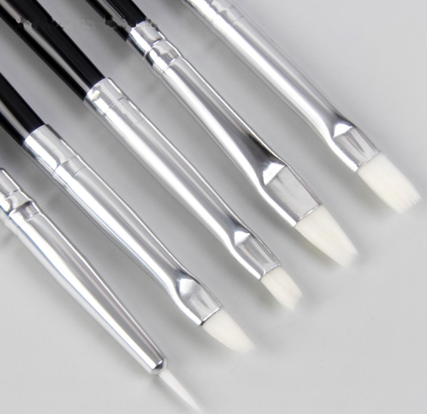 Набор кистей для наращивания и дизайна ногтей, 15 шт, 19 см, цвет чёрный