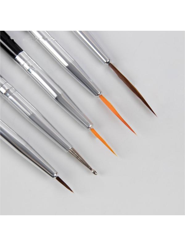 Набор кистей для наращивания и дизайна ногтей, 15 шт, 19 см, цвет чёрный