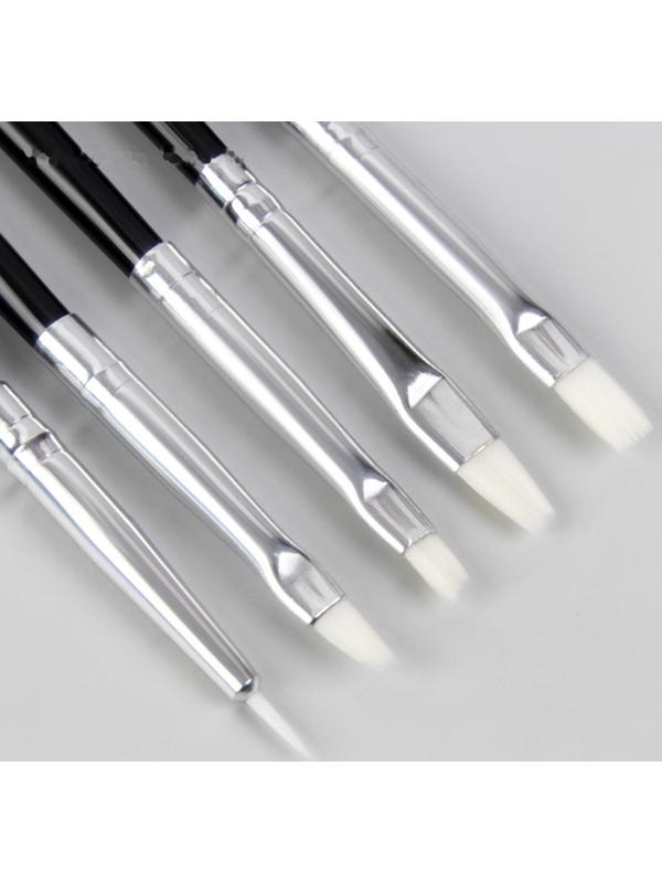 Набор кистей для наращивания и дизайна ногтей, 15 шт, 19 см, цвет чёрный