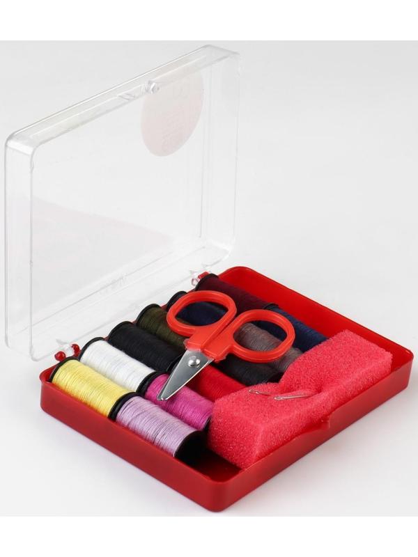 Швейный набор, 15 предметов, в пластиковой коробке, 8 × 5,5 × 2,5 см