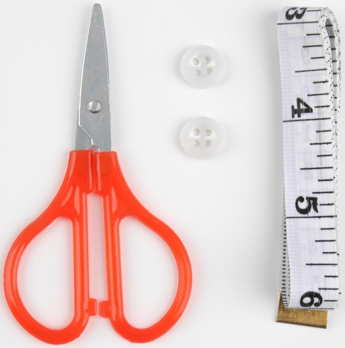 Швейный набор, 24 предмета, в пластиковом контейнере, 12 × 6 × 7,5 см, цвет МИКС