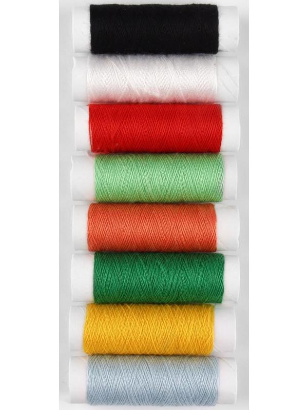 Швейный набор, 24 предмета, в пластиковом контейнере, 12 × 6 × 7,5 см, цвет МИКС