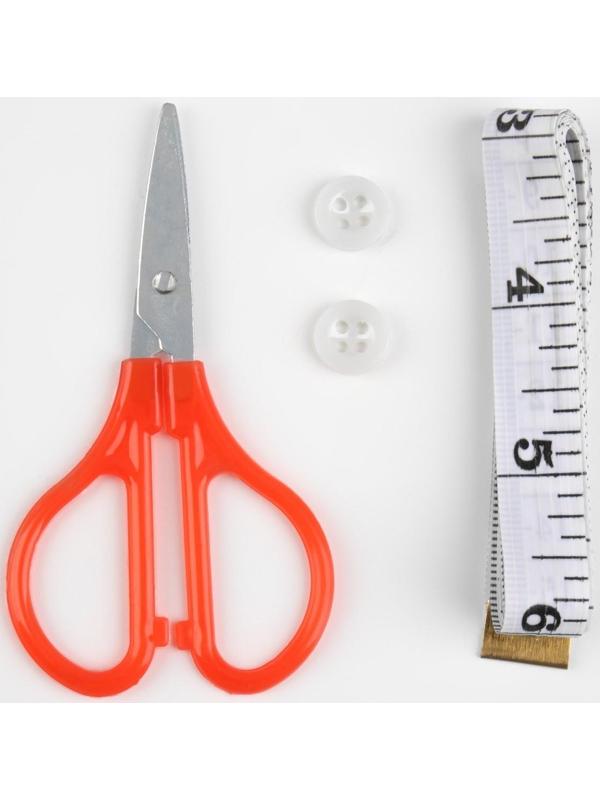 Швейный набор, 24 предмета, в пластиковом контейнере, 12 × 6 × 7,5 см, цвет МИКС