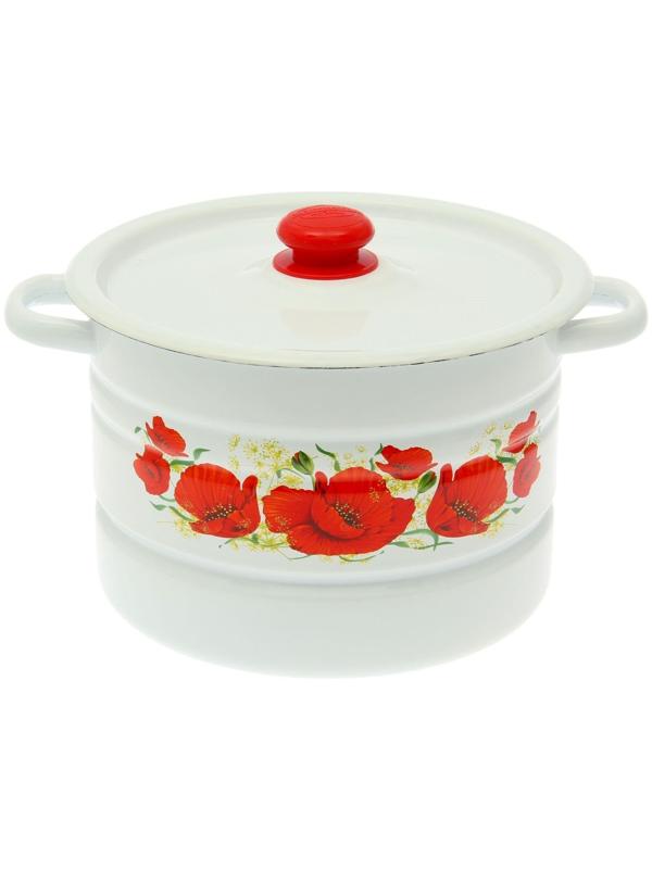 Мантоварка-позница, 7,5 л, декор, 2 вставки, пластмассовая ручка МИКС