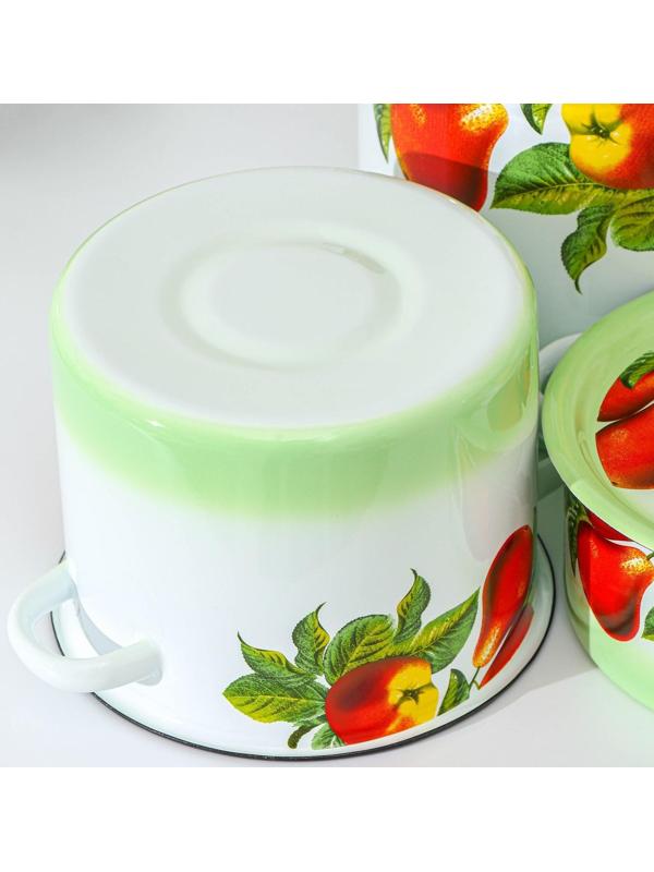 Набор кастрюль «Дары лета», 3 предмета: 2 л, 3,5 л, 5,5 л, эмалированные крышки, индукция