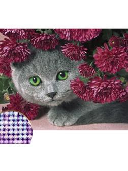 Алмазная мозаика с частичным заполнением «Котёнок», 40 х 30 см. Набор для творчества