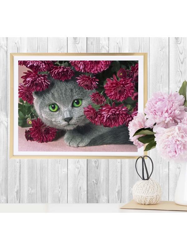 Алмазная мозаика с частичным заполнением «Котёнок», 40 х 30 см. Набор для творчества