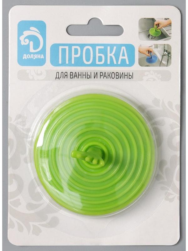 Пробка для ванны, d=6,5 см (внутренний d=3,5 см), силикон, цвет МИКС