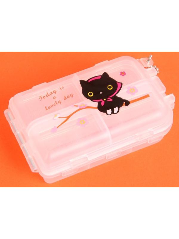 Таблетница с цепочкой, 10 секций, цвет МИКС