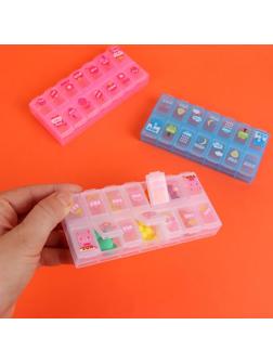 Таблетница «Картинки», 14 секций, цвет МИКС