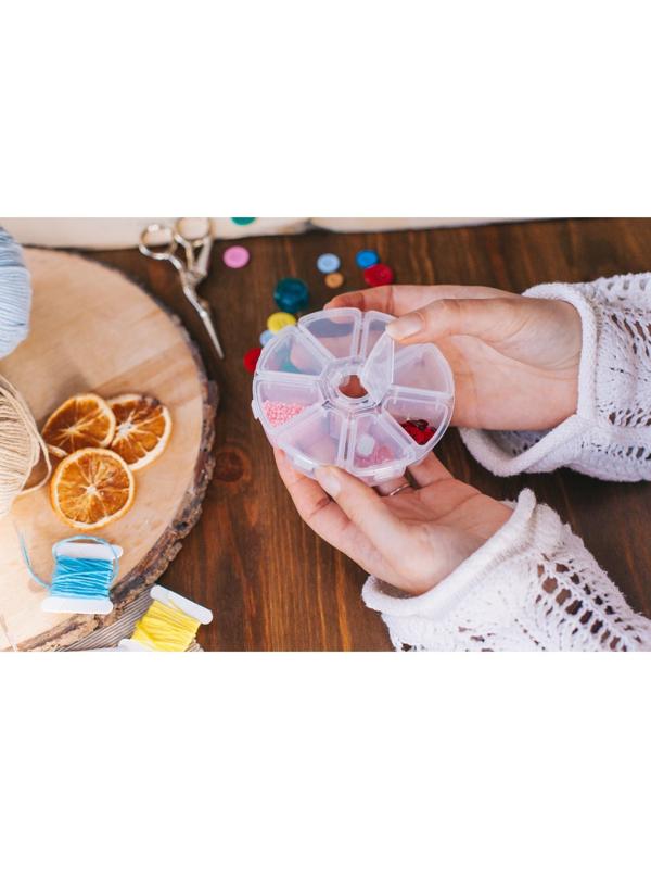 Органайзер для декора, 8 отделений, d = 10,5 × 3 см, цвет прозрачный