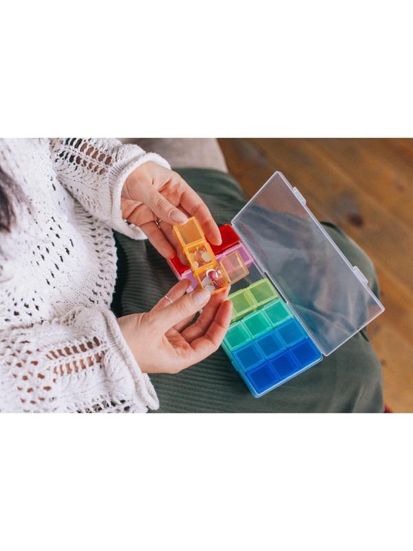 Органайзер для рукоделия, 7 органайзеров по 3 отделения, 19 × 8 × 2 см, цвет МИКС