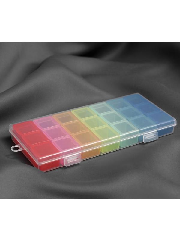 Органайзер для рукоделия, 7 органайзеров по 3 отделения, 19 × 8 × 2 см, цвет МИКС