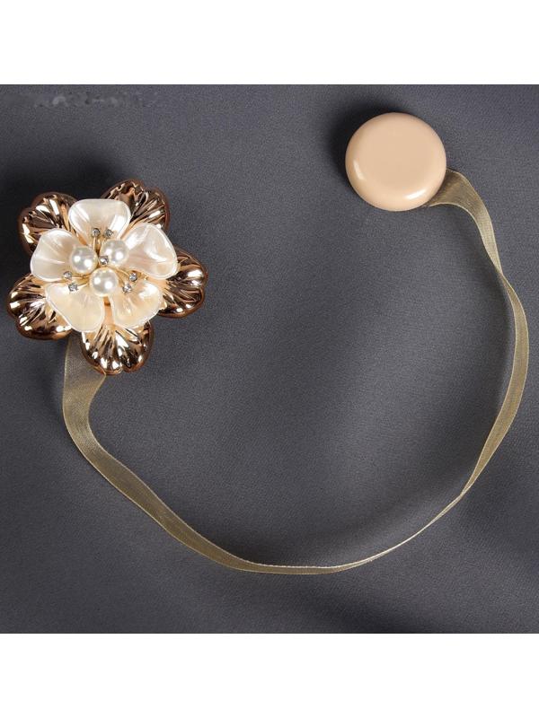 Подхват для штор «Цветок перламутровый», d = 5,5 см, цвет золотой