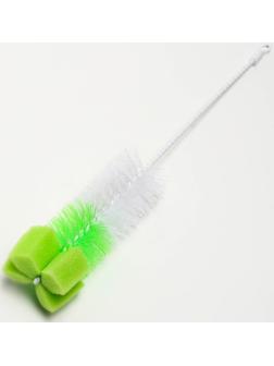 Ёршик для бутылочек с губкой, цвета МИКС