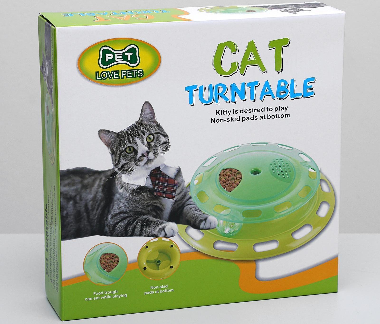 Игровой комплекс для кошек с отсеками для корма и шариком (картоная коробка), микс