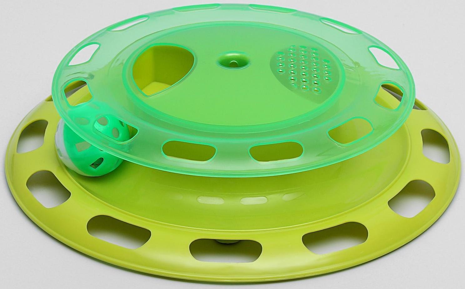 Игровой комплекс для кошек с отсеками для корма и шариком (картоная коробка), микс