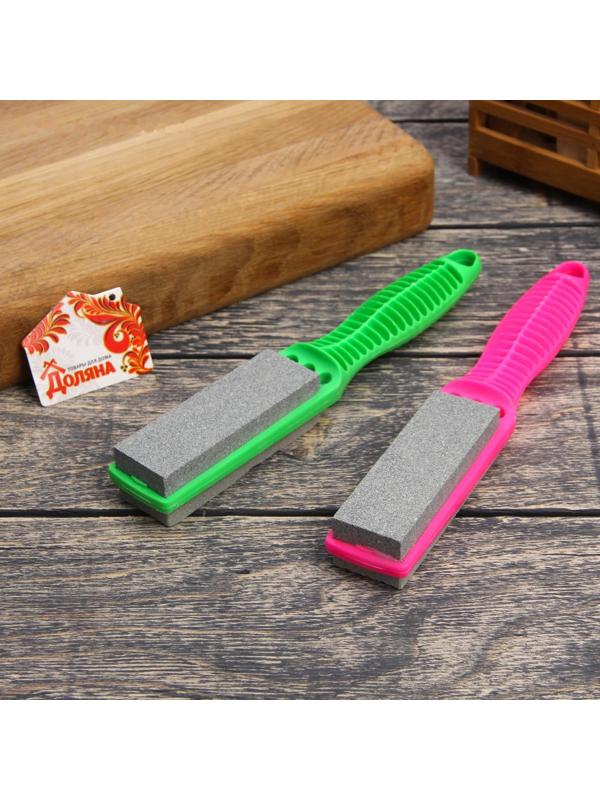 Точилка для металлических ножей с ручкой Доляна, 21,5×4 см, цвет МИКС