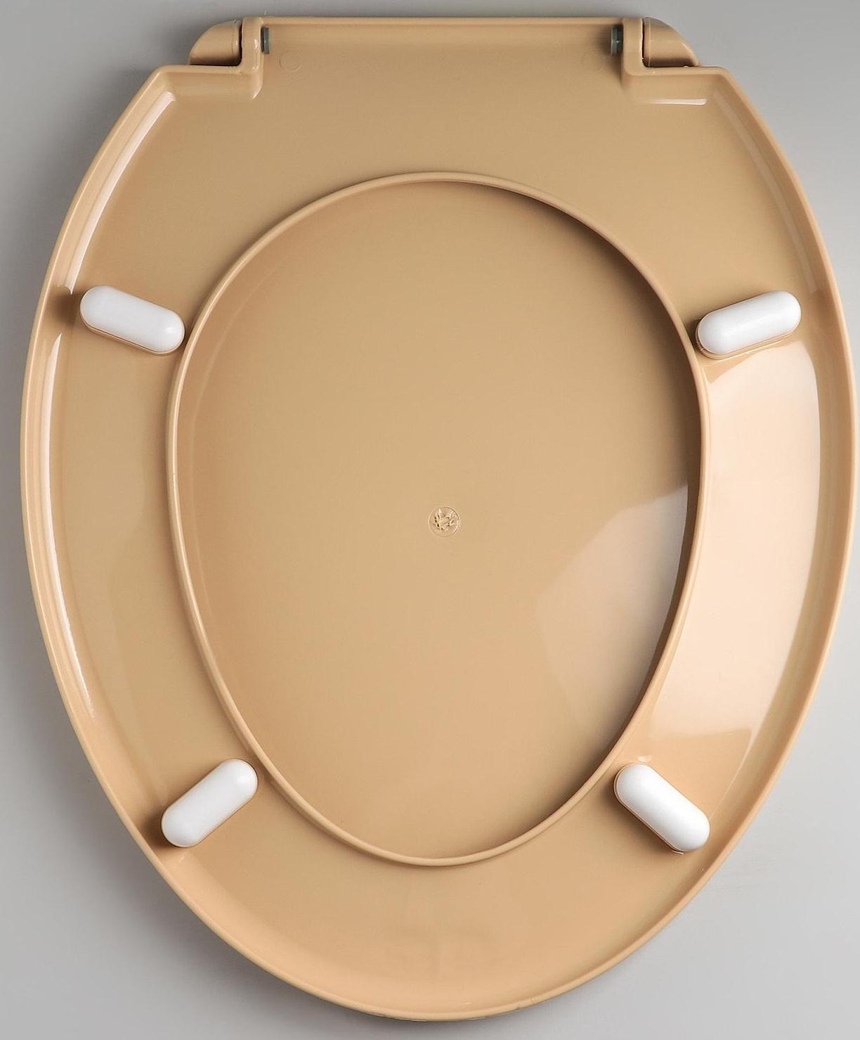 Сиденье для унитаза с крышкой «Декор. Кожа», 44,5×37,5 см, цвет коричневый