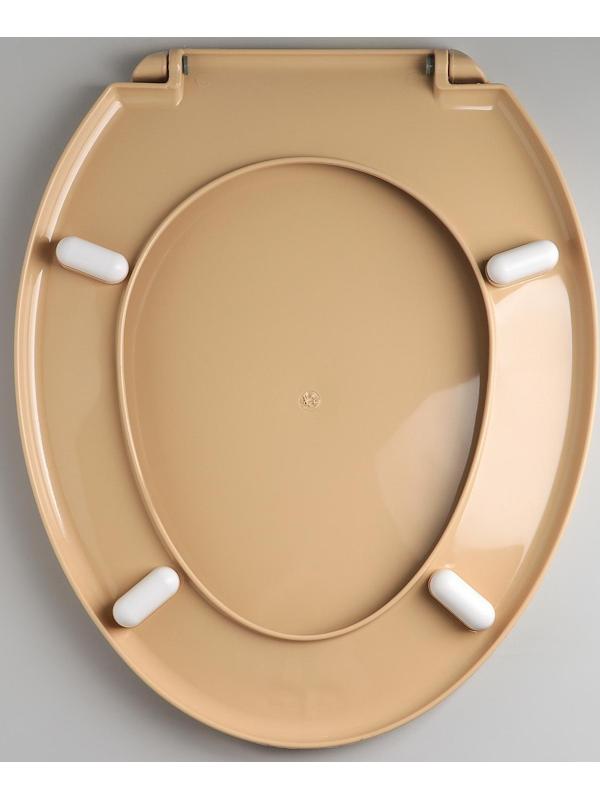 Сиденье для унитаза с крышкой «Декор. Кожа», 44,5×37,5 см, цвет коричневый